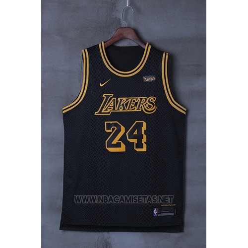 Camiseta Los Angeles Lakers Kobe Bryant NO 24 Ciudad 2017-18 Negro